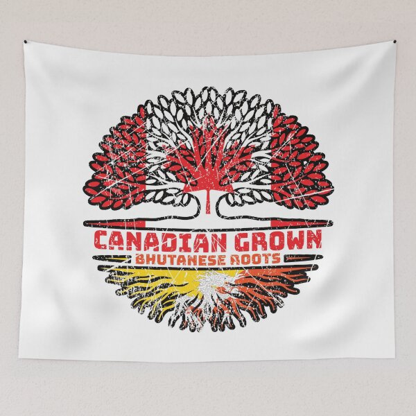 Item preview, Bhutan Bhutanese Canadian Canada Tree Roots Flag designed and sold by FlagX.