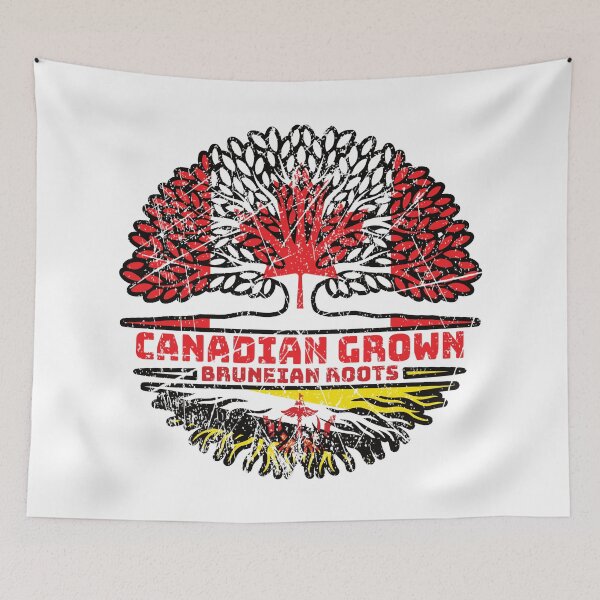 Item preview, Brunei Bruneian Canadian Canada Tree Roots Flag designed and sold by FlagX.