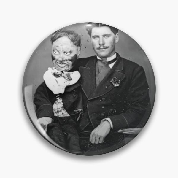 Item preview, Vintage creepy photo of a Ventriloquist and his weird dummy designed and sold by Vintage Designs +.