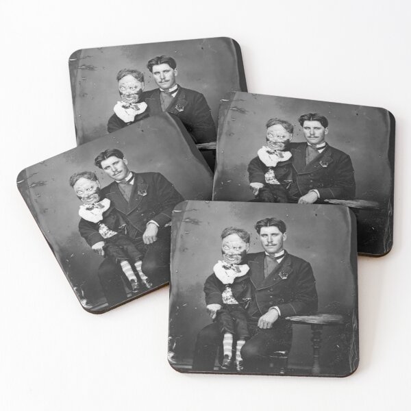 Item preview, Vintage creepy photo of a Ventriloquist and his weird dummy designed and sold by Vintage Designs +.