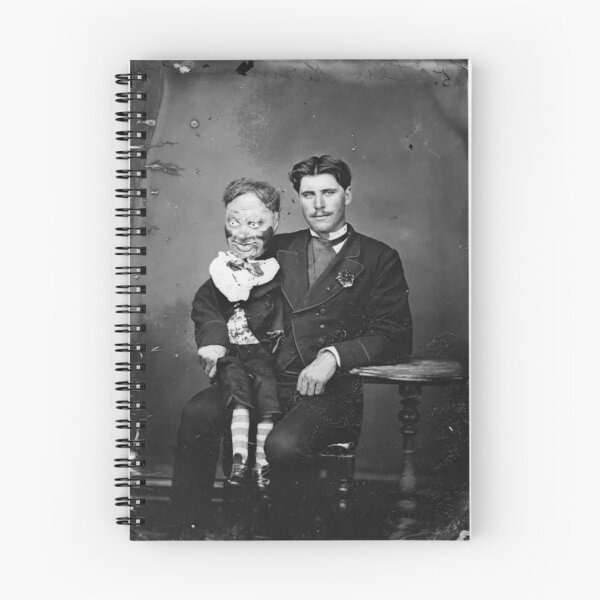 Item preview, Vintage creepy photo of a Ventriloquist and his weird dummy designed and sold by Vintage Designs +.