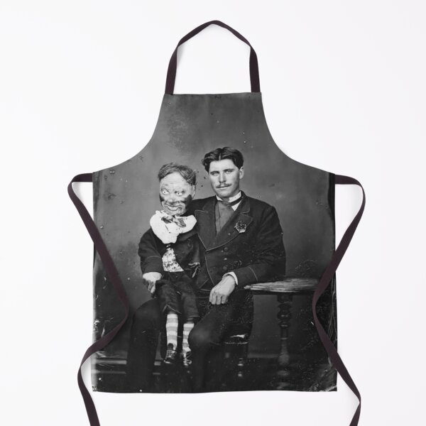 Item preview, Vintage creepy photo of a Ventriloquist and his weird dummy designed and sold by Vintage Designs +.