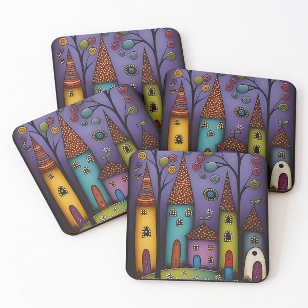 Item preview, colorful whimsical village 5 designed and sold by NahedAH.