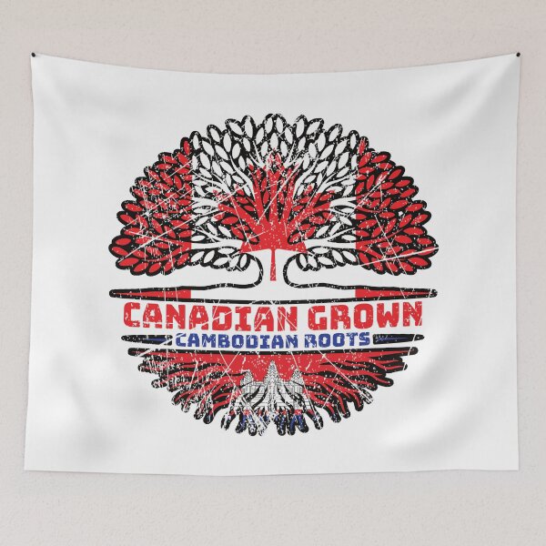 Item preview, Cambodian Cambodia Canadian Canada Tree Roots Flag designed and sold by FlagX.