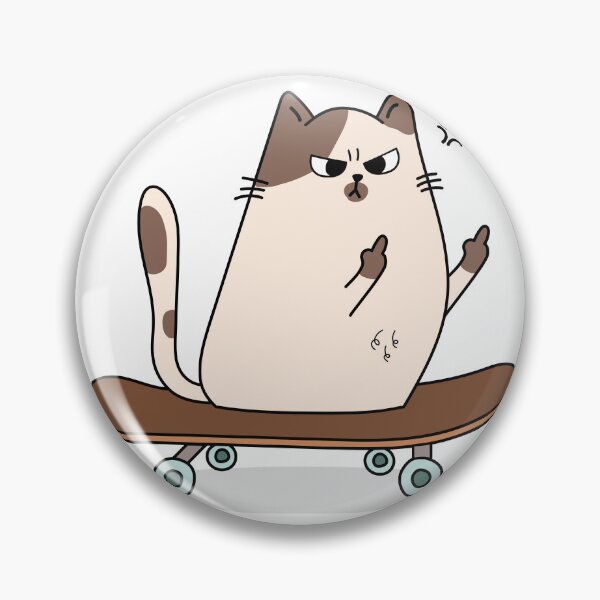 Item preview, fluff you angry grumpy cat showing fuck you symbol on the skateboard designed and sold by Faissal Thomass.