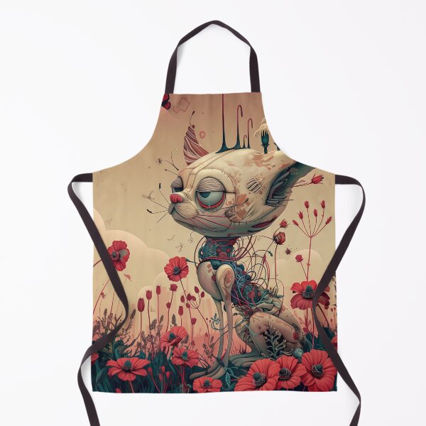 Item preview, robotic manga cat and flowers, wall art illustration, ai art, japanese cat, modern poster designed and sold by David-CoBo.