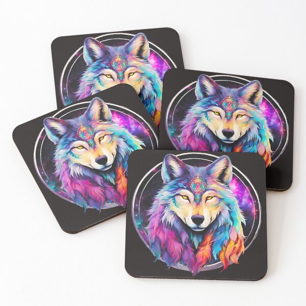Item preview, Shaman of Colors: Spiritual Wolf designed and sold by Aurorartsprint.