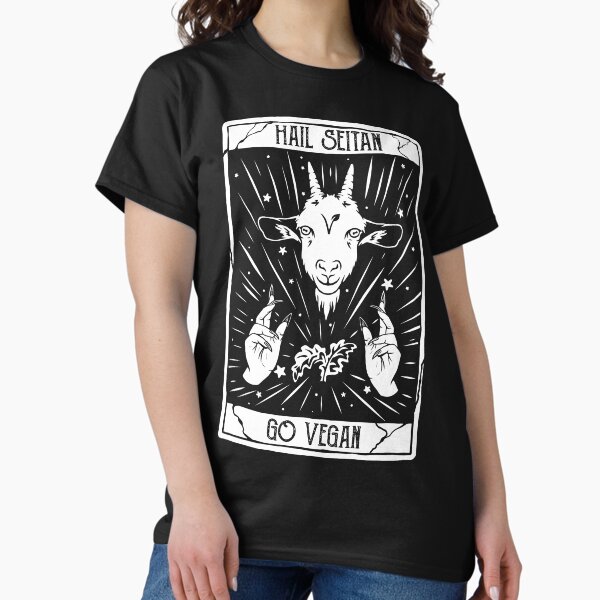 Artikel-Vorschau von Hail Seitan Go Vegan. Lustiges Veganismus-Design von Seitan, lustiger Veganismus-Seitan, designt und verkauft von TheJapaneseFox.