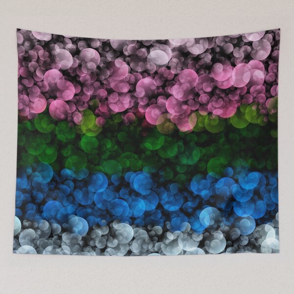 Item preview, Funky Bubbly Groovy Trippy Abstract Omniromantic Pride Flag designed and sold by Chaos Queery.