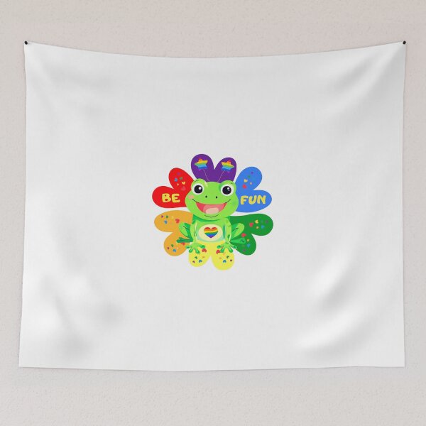 Item preview, Happy Frog Be Fun colorful cheerful positive message designed and sold by AtelierBodin.