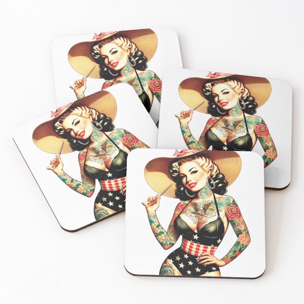 Item preview, Tattoo Swimsuit Girl designed and sold by PulpVintage.