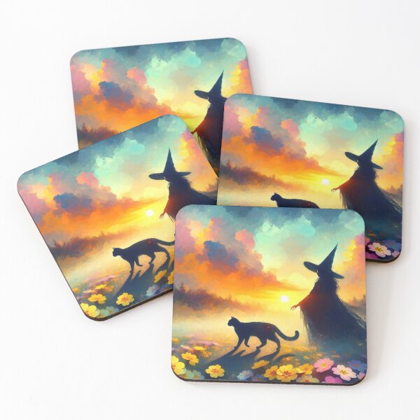 Item preview, Bohemian Witch and Cat Sunset Stroll  designed and sold by leyfinder.