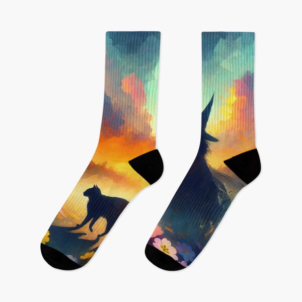 Item preview, Bohemian Witch and Cat Sunset Stroll  designed and sold by leyfinder.