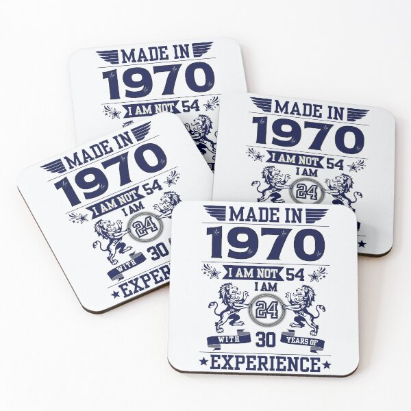 Item preview, MADE IN 1970 I AM NOT 54 I AM 24 WITH 30 YEARS OF EXPERIENCE | Classic Birthday Funny Typographic Art designed and sold by CanvasThread.