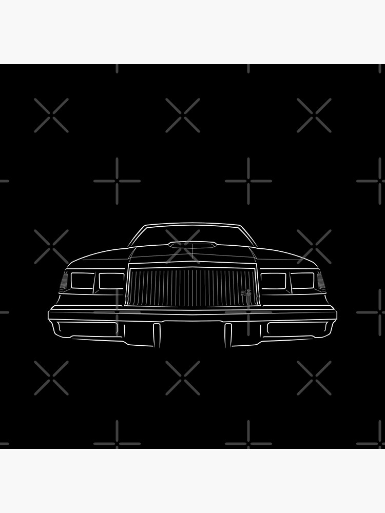 1987 Buick GNX Grand National - front stencil, white by mal-photography