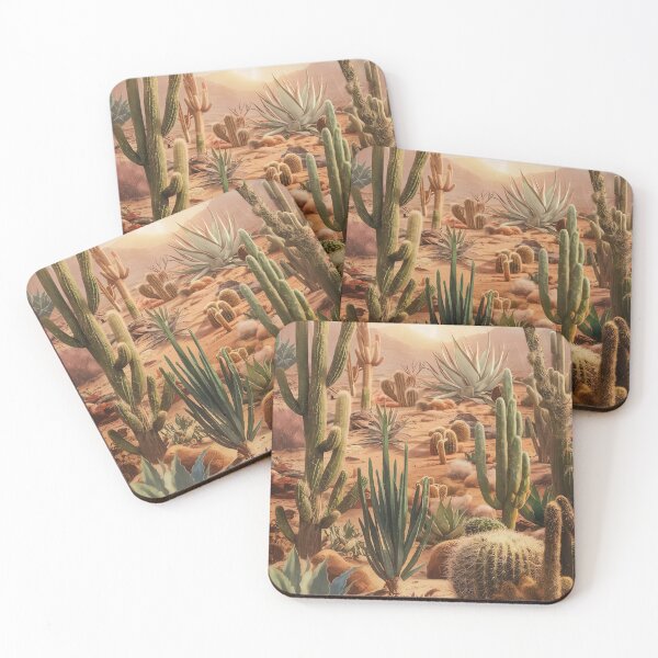 Item preview, Desert Cactus Sunrise Art, Southwestern Landscape designed and sold by WILDEVIOLET.