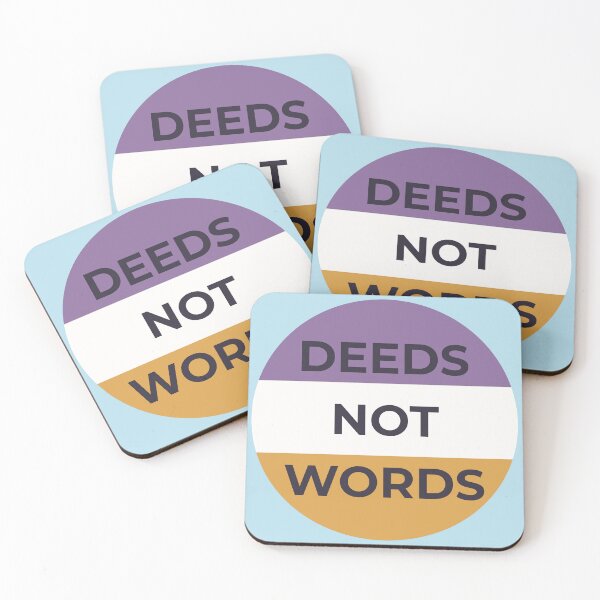 Item preview, Suffragette Deeds Not Words Quote Round designed and sold by LoveLittleRobin.