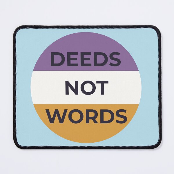 Item preview, Suffragette Deeds Not Words Quote Round designed and sold by LoveLittleRobin.