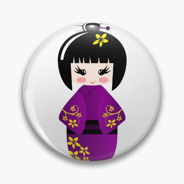 Item preview, Geisha Doll in Purple Dress designed and sold by ArtandBeauty-UK.