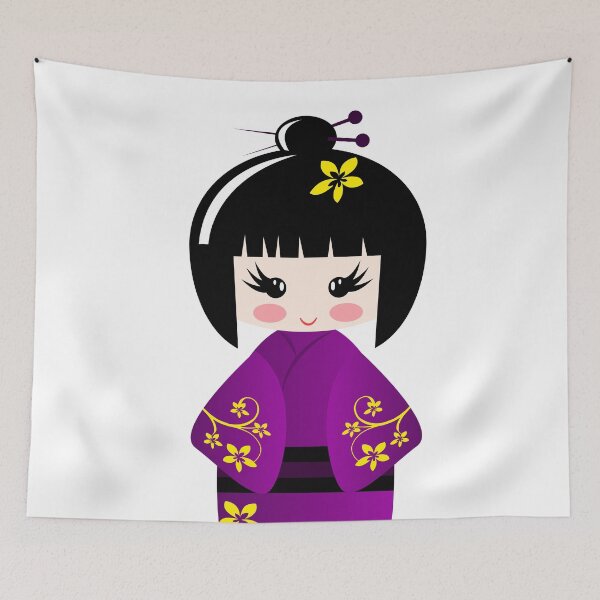 Item preview, Geisha Doll in Purple Dress designed and sold by ArtandBeauty-UK.