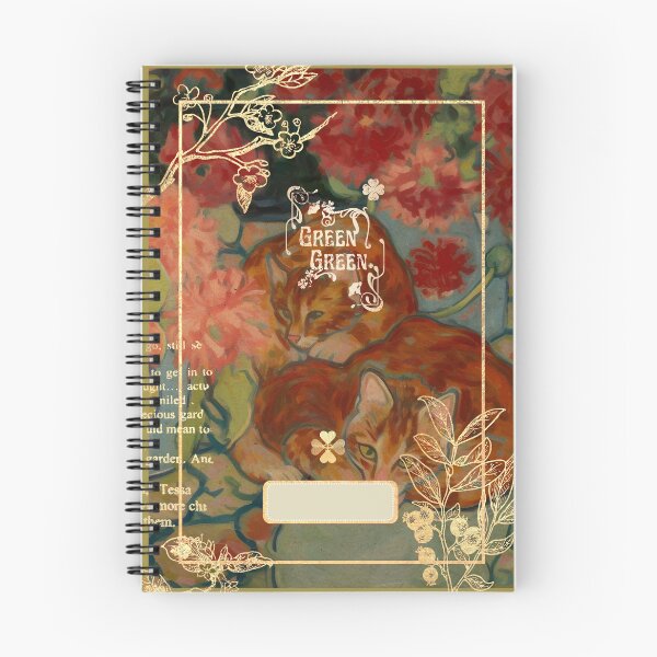 Aperçu de l'œuvre GreenGreen Baunnie Clover Collection Grand-mère's Weird Cats Notebook05 créée et vendue par baunnie.