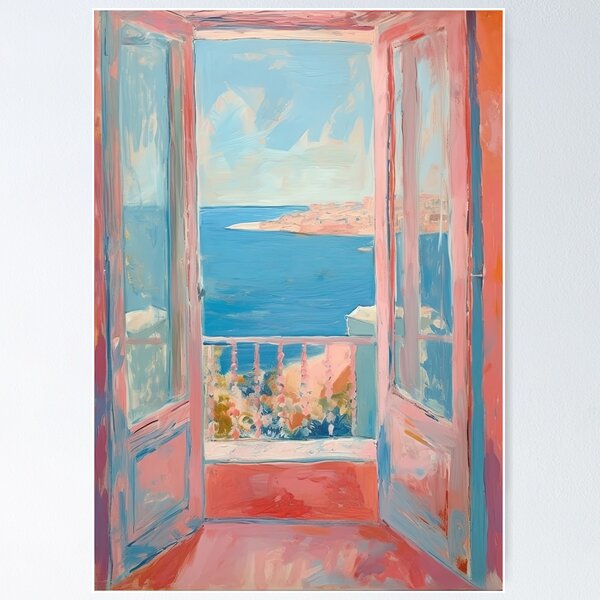 Item preview, Matisse Style, Mediterranean, Open Window, Pastel designed and sold by ArtHouseNiklas.