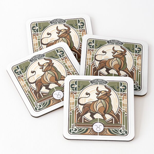Item preview, Taurus Art Deco retro sticker designed and sold by IndyJoe Designs.