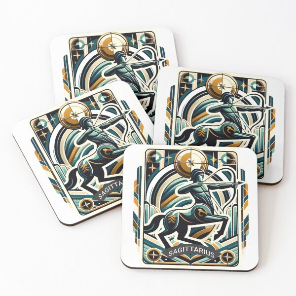 Item preview, Sagittarius Art Deco retro sticker designed and sold by IndyJoe Designs.