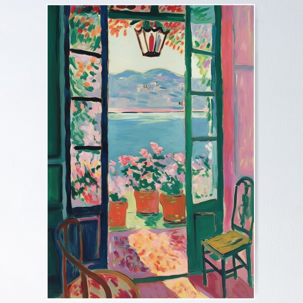 Item preview, Henri Matisse Style Poster, Mediterranean, Open Window, Pastel designed and sold by ArtHouseNiklas.