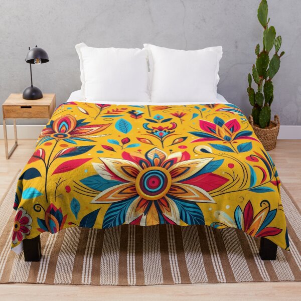 Item preview, Scandinavian Folk Art floral pattern designed and sold by FOLK ART FUSION.