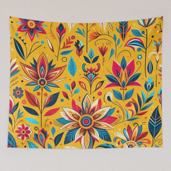 Item preview, Scandinavian Folk Art floral pattern  designed and sold by FOLK ART FUSION by heidiannemorris.