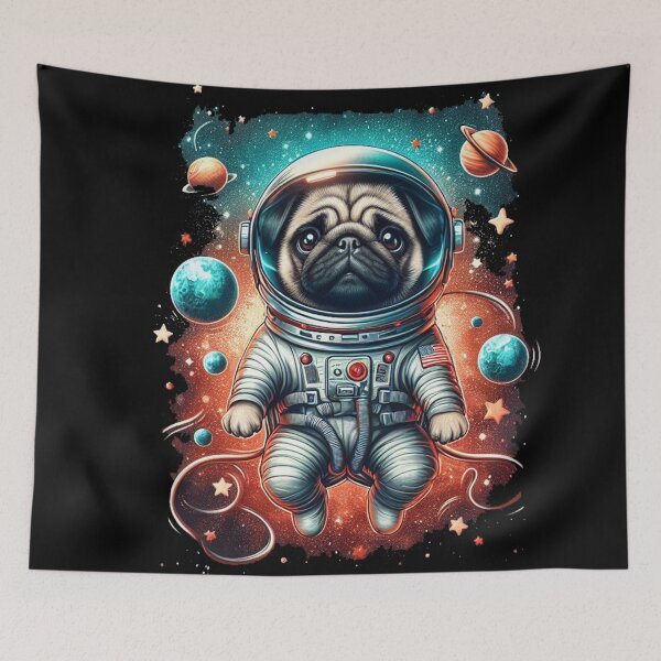 Item preview, The Pug who Conquered the Moon designed and sold by studiobrazuka.