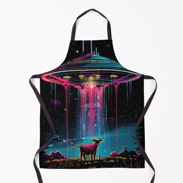 Item preview, Neon UFO Cow Abduction designed and sold by FrostyForge.