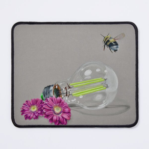 Item preview, Bumblebee With Light Bulb and Flowers designed and sold by DCfineArt.