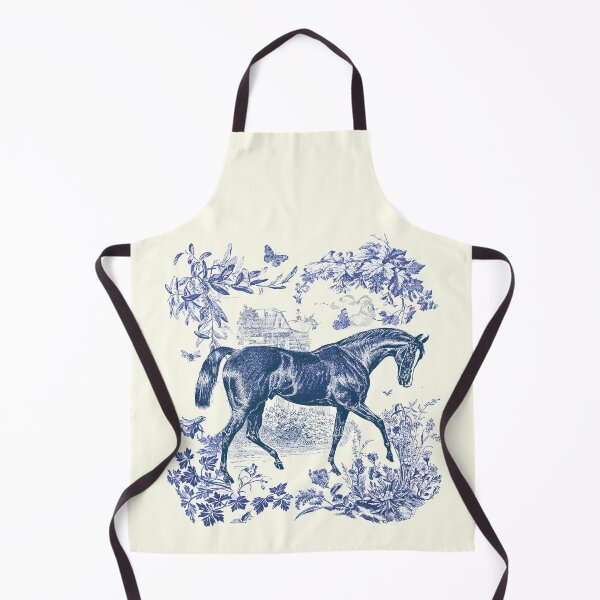 Item preview, Elegant Stylish Vintage Chic Horse Blue Floral Toile  designed and sold by tanjica.
