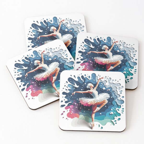 Item preview, Ballerina and blue splash in 3D cut-out style designed and sold by Hot-Proper-Tees.