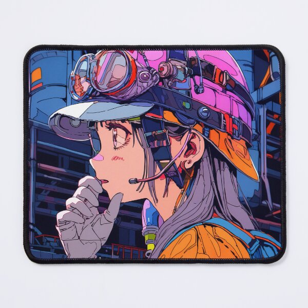 Item preview, Vibrant Contemplative Factory Safety Anime Girl designed and sold by bubblegoth.