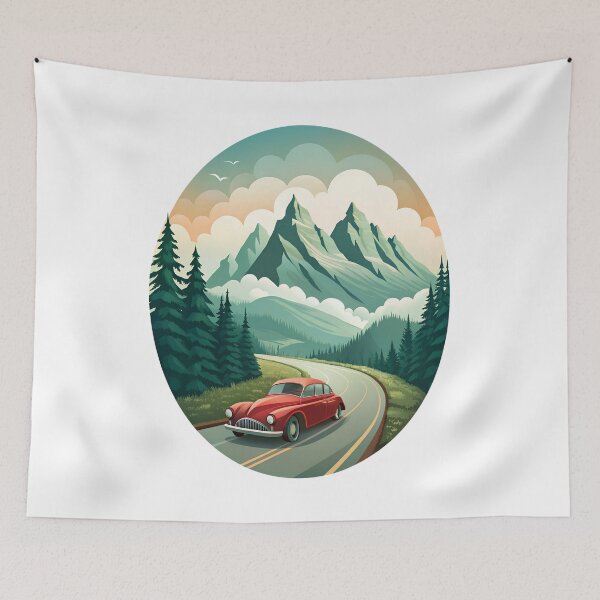 Item preview, Classic Car Mountain Drive designed and sold by ZeptepiTrends.