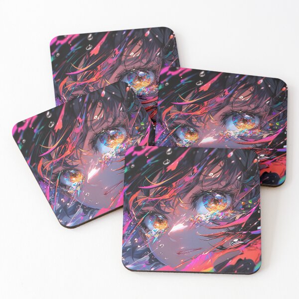 Item preview, Abstract Neon Tears Anime Girl designed and sold by bubblegoth.