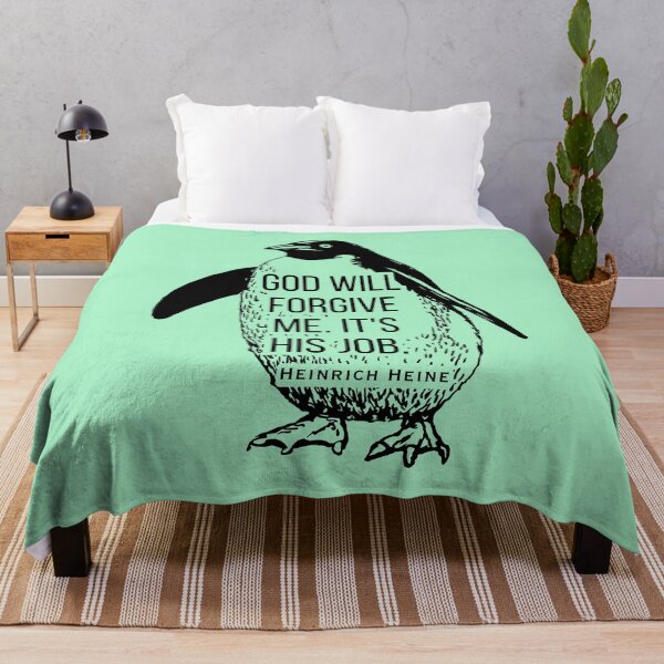 Item preview, Heinrich Heine quote: God will forgive me. It's his job. designed and sold by artbleed.