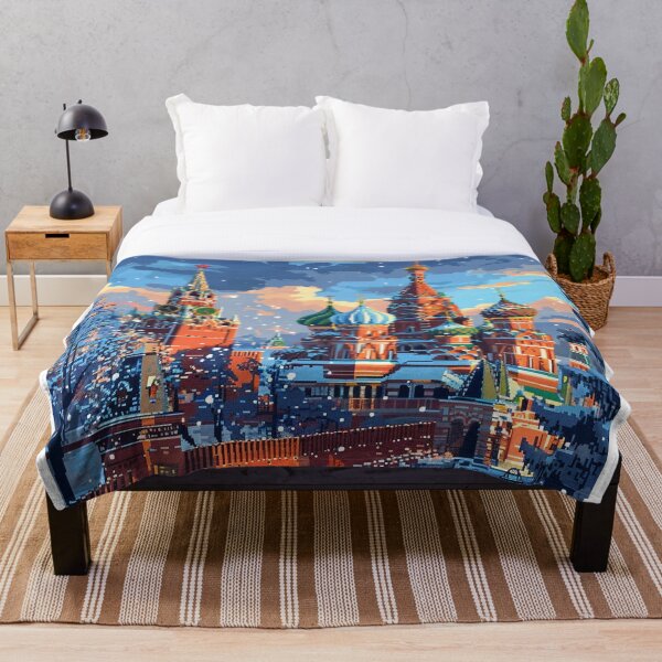 Item preview, Kremlin Moscow in Winter Pixel Art  designed and sold by SaintCurio.