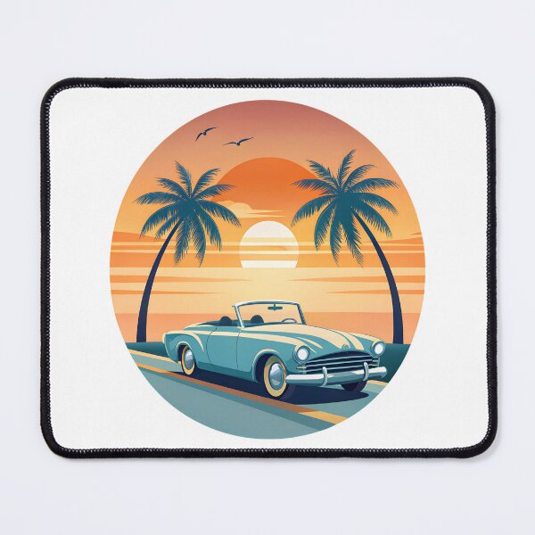 Item preview, Classic Car California Sunset Drive Retro Style designed and sold by ZeptepiTrends.