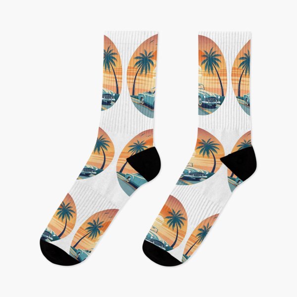Item preview, Classic Car California Sunset Drive Retro Style designed and sold by ZeptepiTrends.