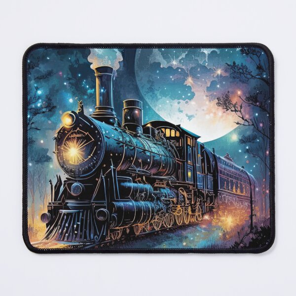 Item preview, Mystic night train Enchanted Locomotive with moon on sky designed and sold by DamARTi-Studio.