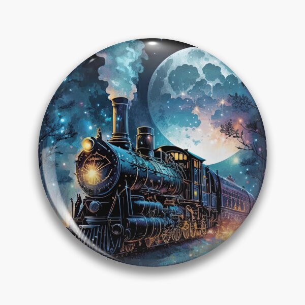 Item preview, Mystic night train Enchanted Locomotive with moon on sky designed and sold by DamARTi-Studio.