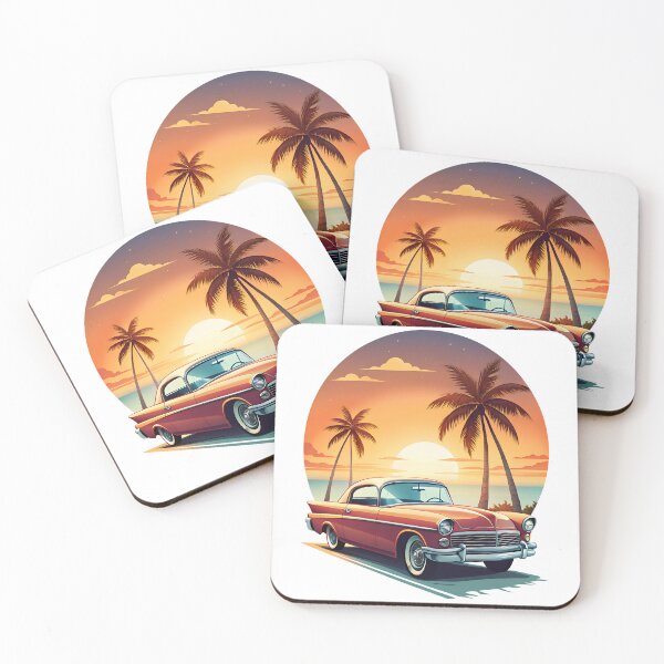 Item preview, Classic Car California Sunset Drive Retro Style designed and sold by ZeptepiTrends.