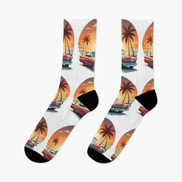 Item preview, Classic Car California Sunset Drive Retro Style designed and sold by ZeptepiTrends.