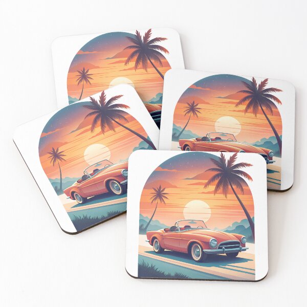 Item preview, California Sunset Classic Car Drive Retro Style designed and sold by ZeptepiTrends.