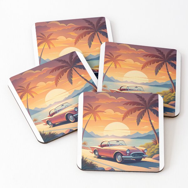 Item preview, California Sunset Classic Car Drive Retro Style designed and sold by ZeptepiTrends.