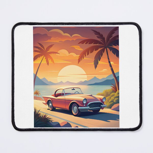 Item preview, California Sunset Classic Car Drive Retro Style designed and sold by ZeptepiTrends.